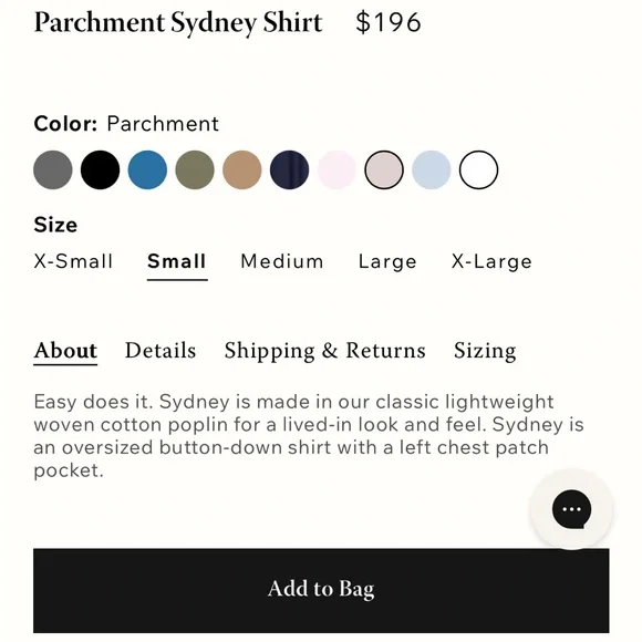 Xirena Parchment Shirt, Size S